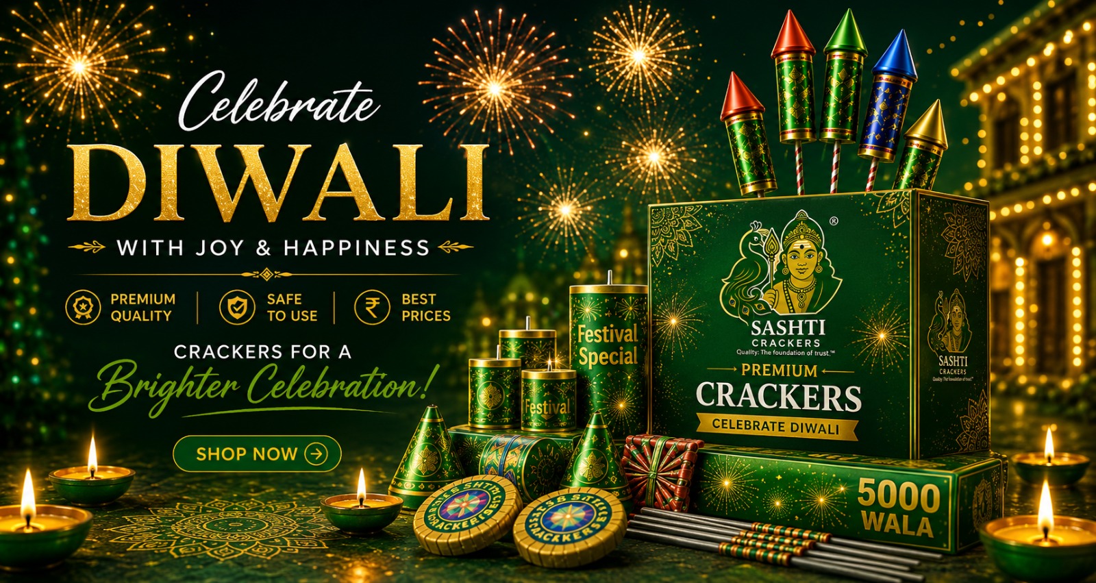Sivakasi crackers online - assorted Diwali crackers and gift box